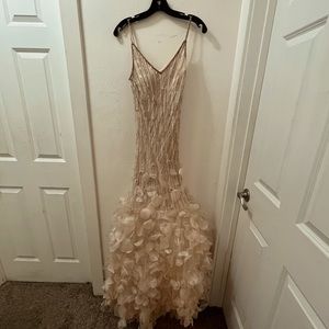 Cicci Beaded Champagne Gown Size XL